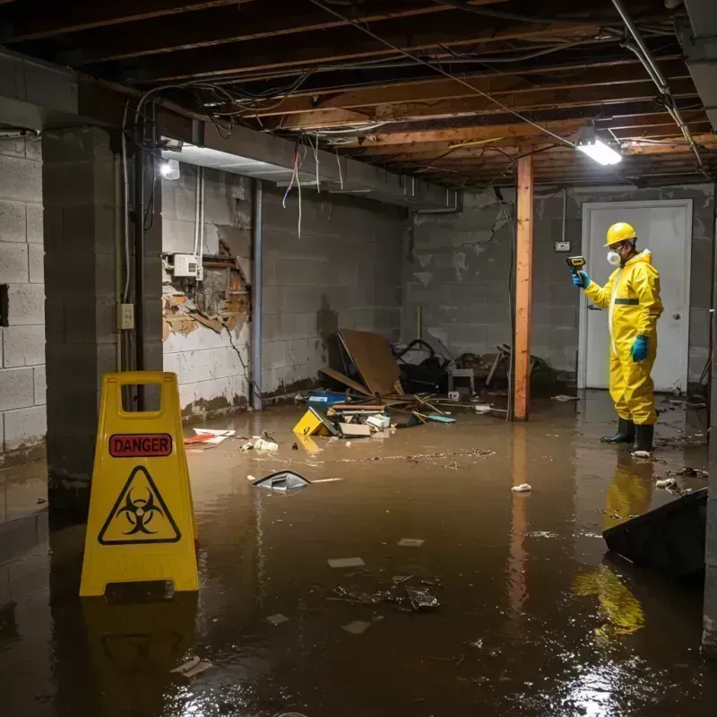 Flooded Basement Electrical Hazard in North Bend, OR Property